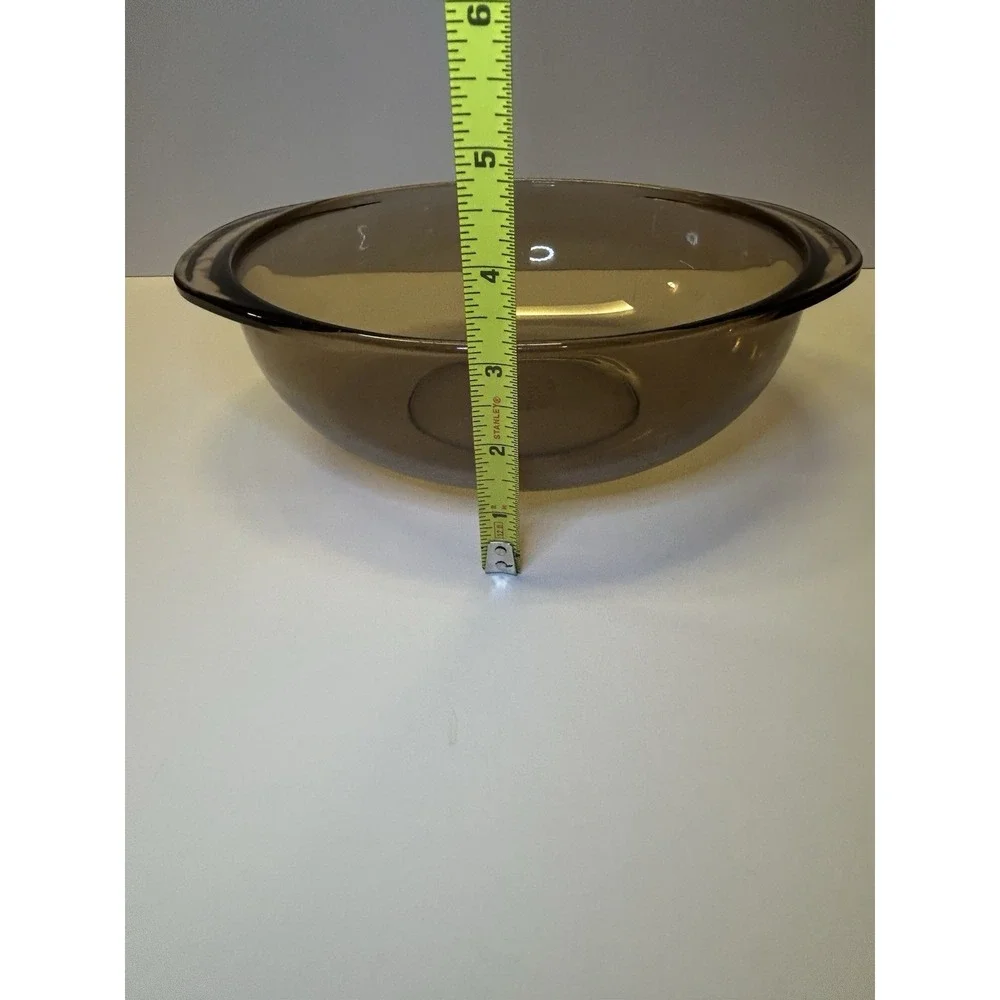 Pyrex 024 2L‎ Vintage Translucent Brown Glass Round Bowl Casserole Dish Lid